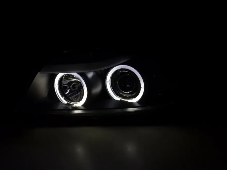 Angel Eyes Strålkastare Svart BMW 3-Serien E90 Sedan & E91 Touring 2005-2008