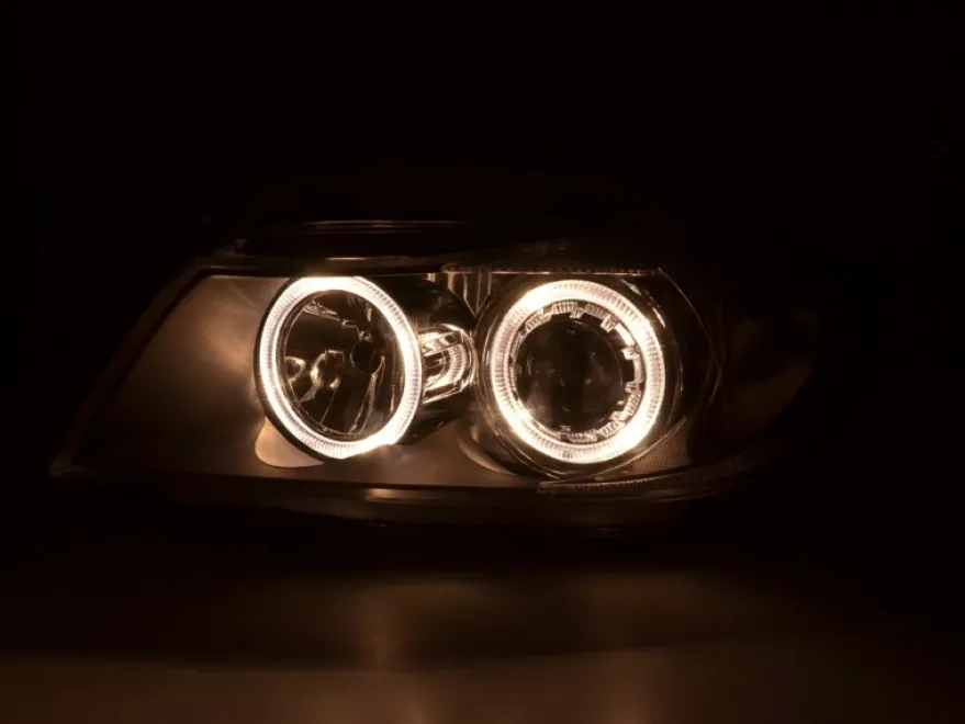 Angel Eyes Strålkastare Svart BMW 3-Serien E90 Sedan & E91 Touring 2005-2008