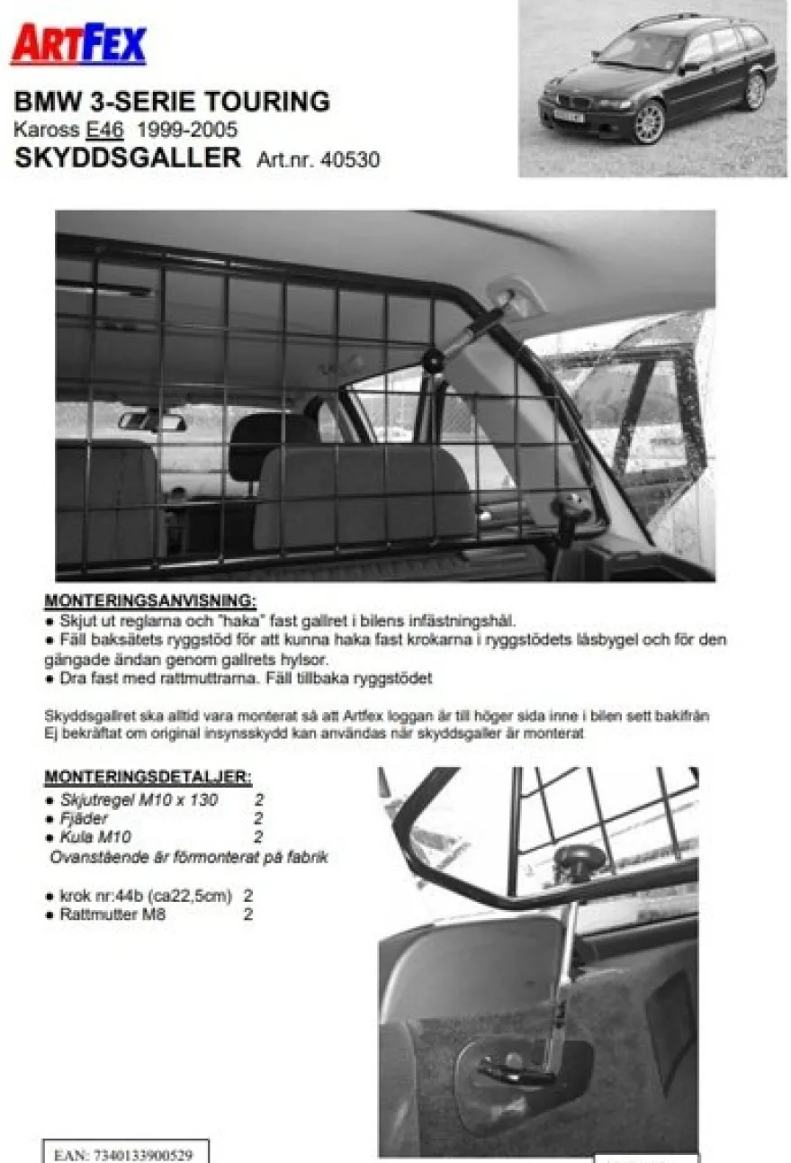 Artfex Lastgaller / Hundgaller Bmw 3-Serie E46 Touring 1999-2005