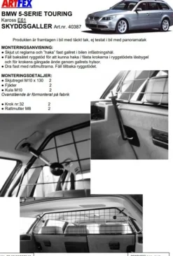 Artfex Lastgaller / Hundgaller Bmw 5-Serie E61 Touring 2002-2010