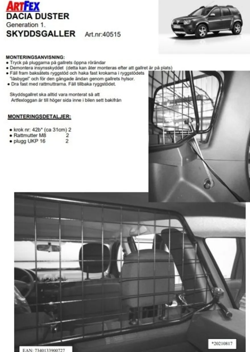 Artfex Lastgaller / Hundgaller Dacia Duster I 2010-2018