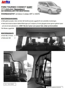 Artfex Lastgaller / Hundgaller Ford Tourneo Connect (Kort) 2015-2022