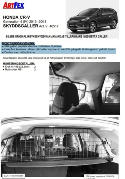 Artfex Lastgaller / Hundgaller Honda CR-V IV 2013-2018