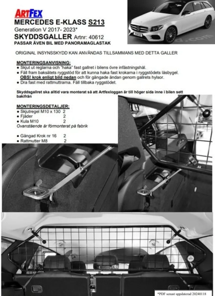 Artfex Lastgaller / Hundgaller Mercedes E-Klass S213 Kombi 2017-2023