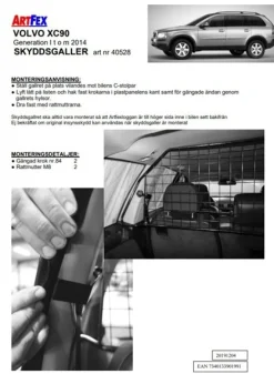 Artfex Lastgaller / Hundgaller Volvo XC90 I 2003-2014