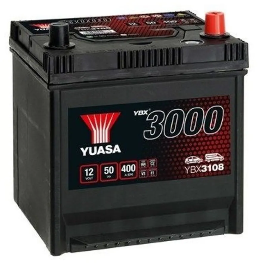 Bilbatteri SMF Yuasa YBX3108 12V 50Ah 400A