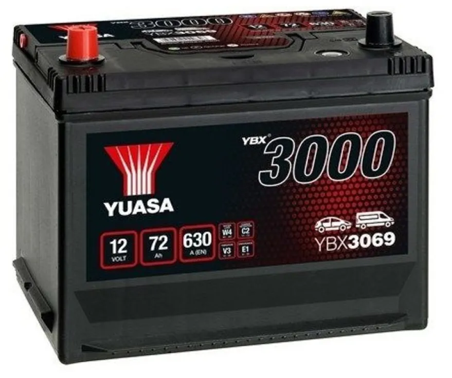 Bilbatteri SMF Yuasa YBX3069 12V 72Ah 630A