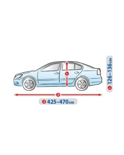 Bilöverdrag Basic Garage L Sedan 425–470 cm – Ljusgrå