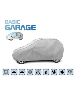 Bilöverdrag Basic Garage S3 Hatchback 335–355 cm – Ljusgrå