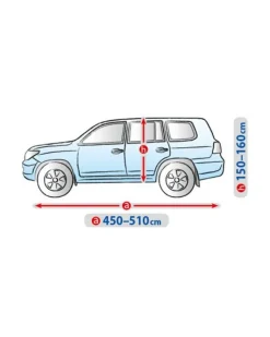Bilöverdrag Basic Garage XL SUV 450–510 cm – Ljusgrå