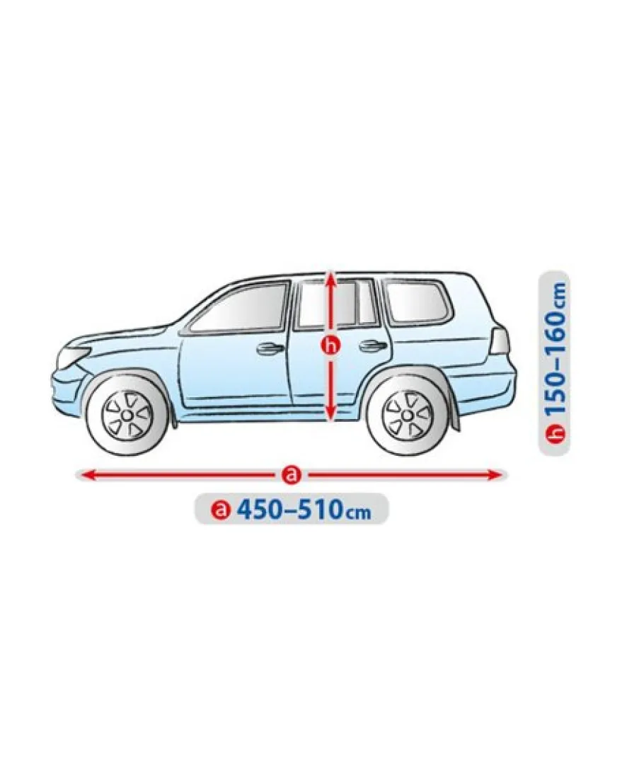 Bilöverdrag Basic Garage XL SUV 450–510 cm – Ljusgrå