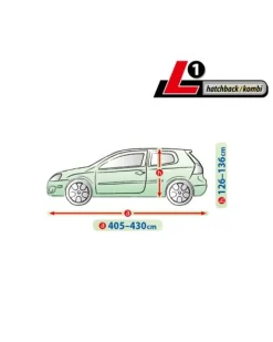 Bilöverdrag Membrane Garage L1 Hatchback 405–430 cm – Grön