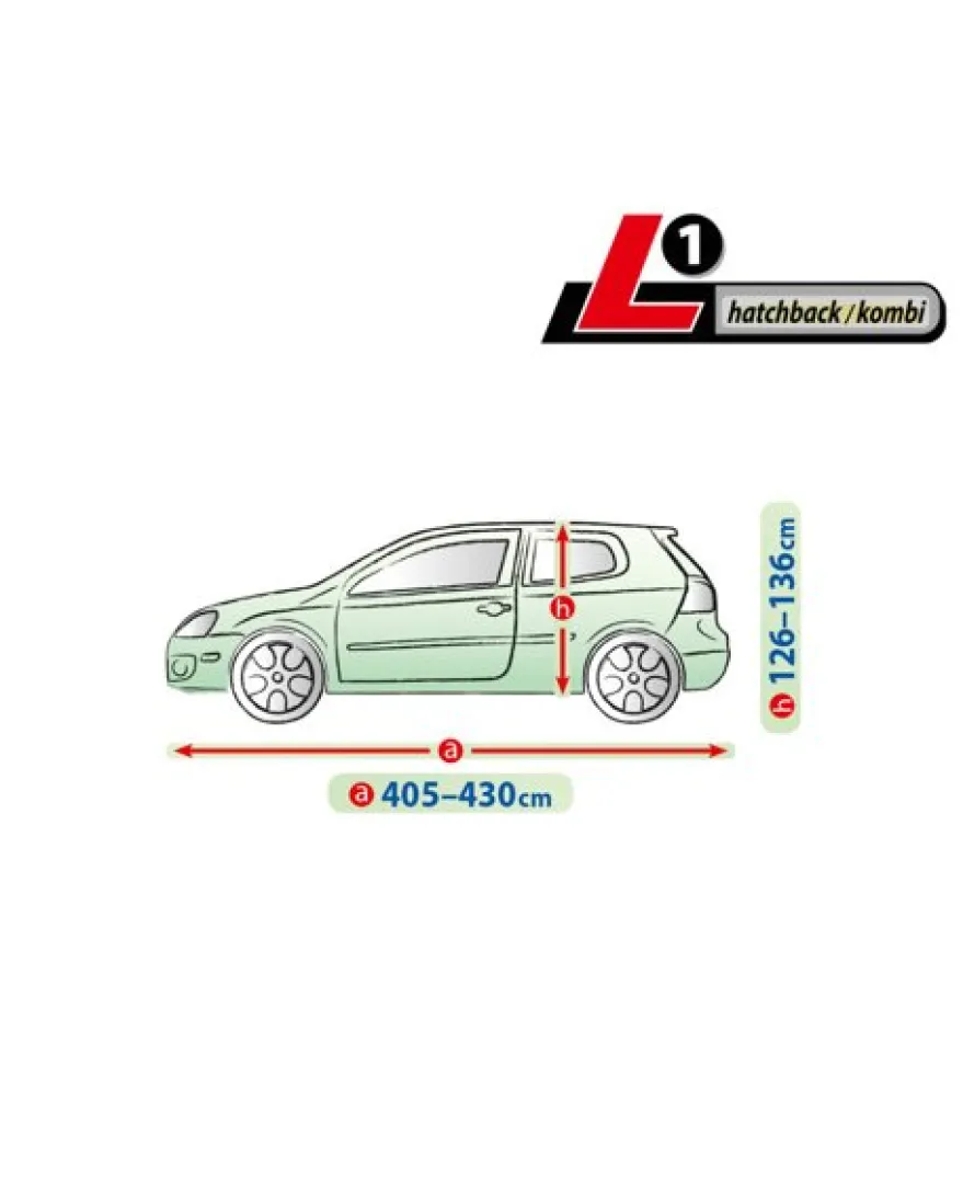 Bilöverdrag Membrane Garage L1 Hatchback 405–430 cm – Grön