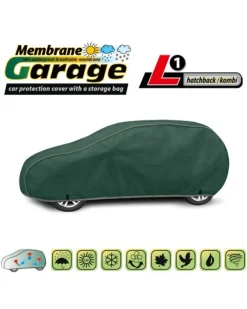Bilöverdrag Membrane Garage L1 Hatchback 405–430 cm – Grön
