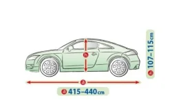 Bilöverdrag Mobile Garage L Coupe 415–440 cm – Grå