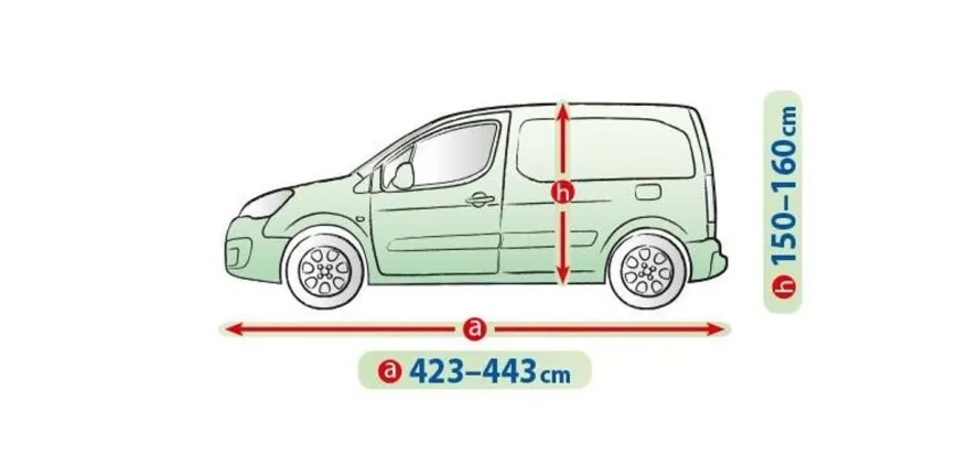 Bilöverdrag Mobile Garage L LAV 423–443 cm – Grå