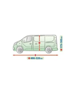 Bilöverdrag Mobile Garage L500 Transportbil/Campervan 490–520 cm – Grå