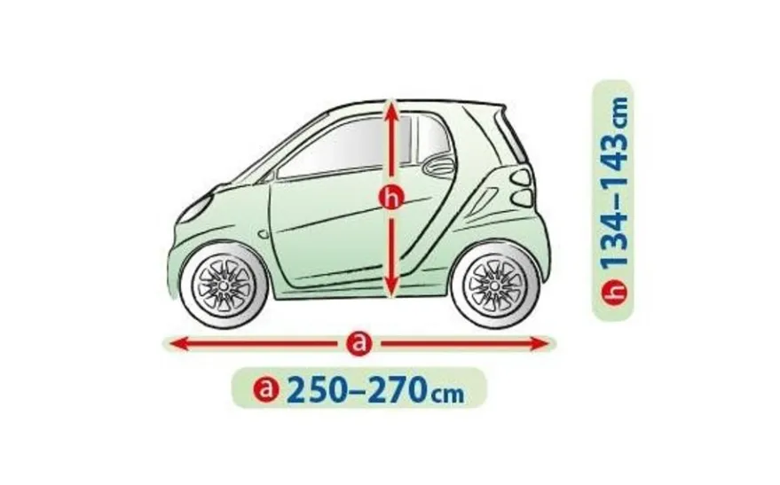 Bilöverdrag Mobile Garage S1 Smart 250–270 cm – Grå