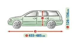 Bilöverdrag Mobile Garage XL Kombi/Hatchback 455–485 cm – Grå