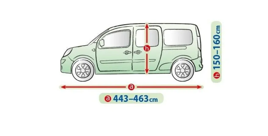 Bilöverdrag Mobile Garage XL LAV 443–463 cm – Grå