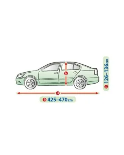 Bilöverdrag Optimal Garage L Sedan 425–470 cm – Grå