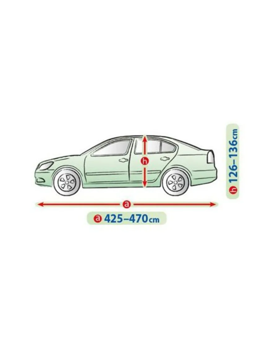 Bilöverdrag Optimal Garage L Sedan 425–470 cm – Grå