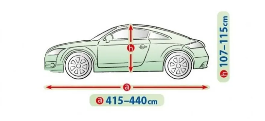 Bilöverdrag Perfect Garage L Coupe 415–440 cm – Marinblå