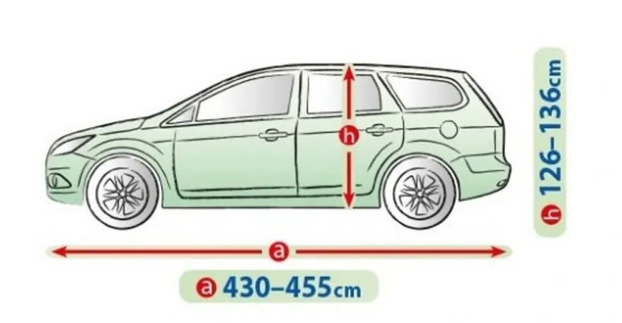 Bilöverdrag Perfect Garage L2 Hatchback 430–455 cm – Marinblå