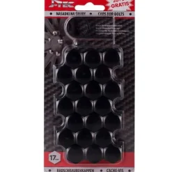 Blank Svart Hjulmutterkåpa 17mm