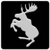 Emblem Fyrkantig Volvo Stegrande Älg Svart/Grå Liten