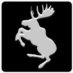 Emblem Fyrkantig Volvo Stegrande Älg Svart/Grå Liten
