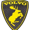 Emblem Sköld Volvo Stegrande Älg Carbon/Gul - Höger