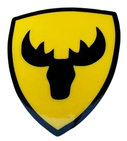 Emblem Sköld Volvo Stegrande Älg Gul/Svart