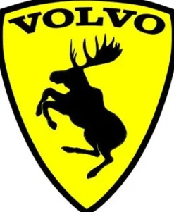 Emblem Sköld Volvo Stegrande Älg Gul/Svart - VÄNSTER