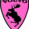 Emblem Sköld Volvo Stegrande Älg Rosa - VÄNSTER