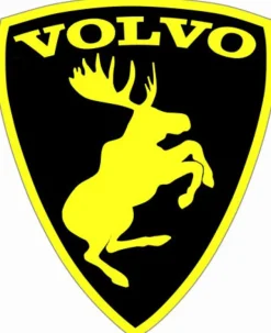 Emblem Sköld Volvo Stegrande Älg Svart/Gul - HÖGER