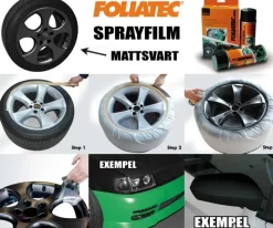 FoliaTec Sprayfilm Matt-Svart 1x Burk 400ml (ca 2st fälgar)