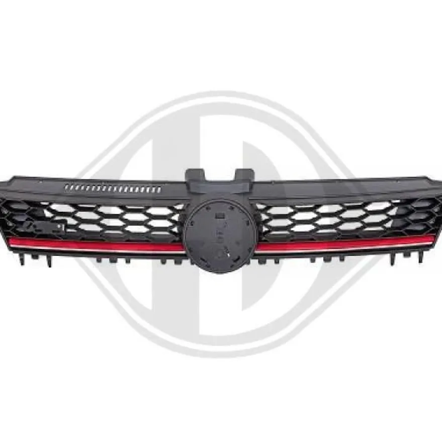 Grill Blank Svart/Röd Golf VII Hatchback, Kombi 2012-2020