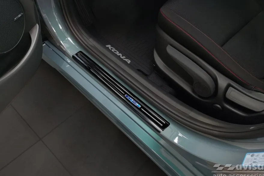 Instegslister i Blank Svart Stål Hyundai Kona 2017->