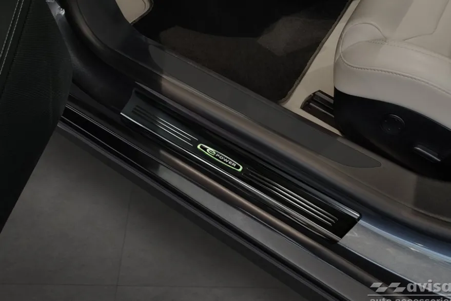Instegslister i Blank Svart Stål Tesla Model S 2012->
