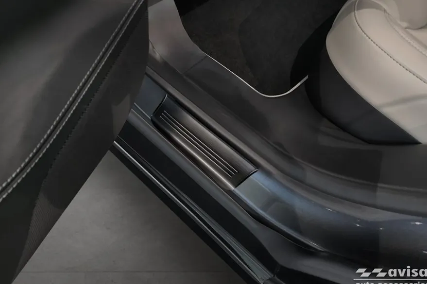 Instegslister i Borstad Svart Stål Tesla Model S 2012->