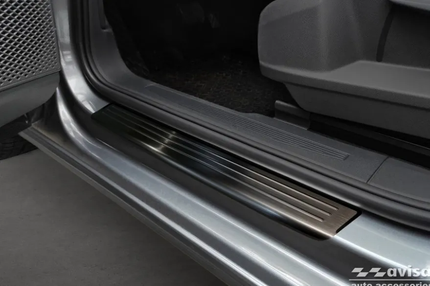 Instegslister i Borstad svart stål VW Caddy V 2020->