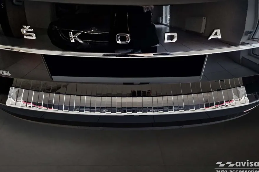 Lastskydd Rostfri Blank Metall Skoda Superb III Kombi/Scout 2015-2024