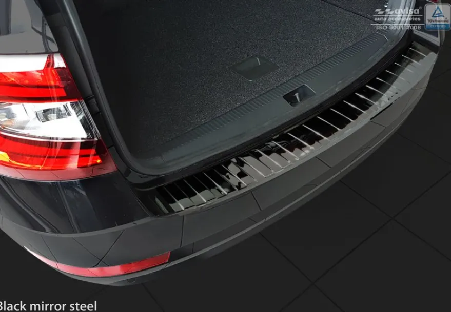 Lastskydd Rostfri Blank Svart Metall Skoda Octavia III 5E Kombi 2017-2020