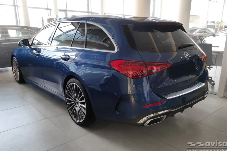 Lastskydd Rostfri Borstad Metall Mercedes C-Klass S206 Kombi AMG Paket 2021->
