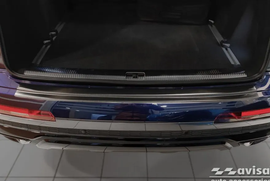 Lastskydd Rostfri Borstad Metall Svart Audi Q7 II 2015->