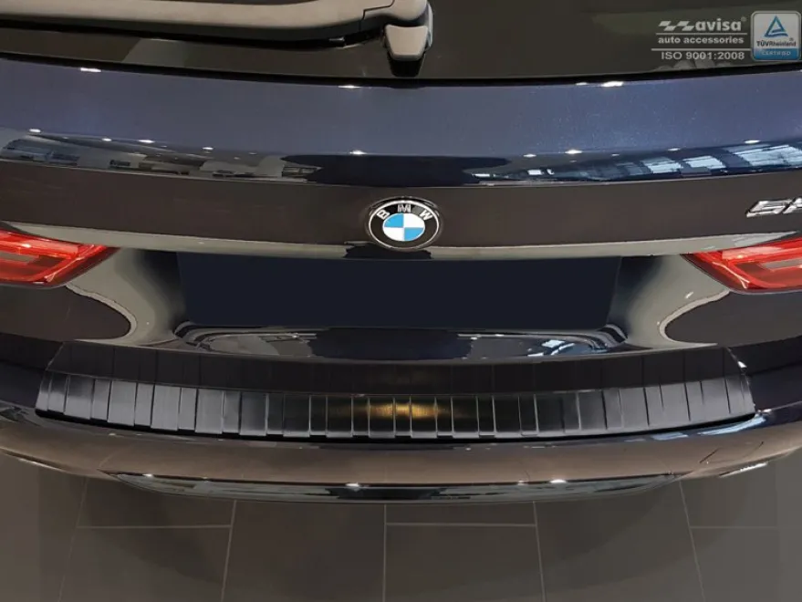 Lastskydd Rostfri Borstad Metall Svart BMW G31 Touring 5-Serien 2017-2020
