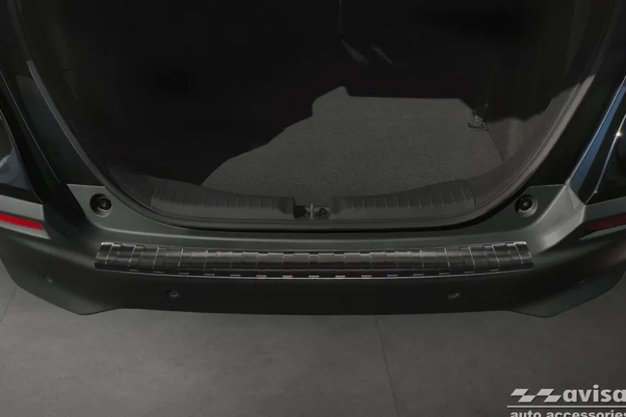 Lastskydd Rostfri Borstad Metall Svart Honda Jazz Crosstar Hybrid 2020->