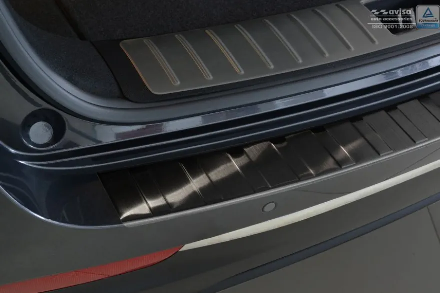 Lastskydd Rostfri Borstad Metall Svart Kia Optima Sportwagon IV 2016->