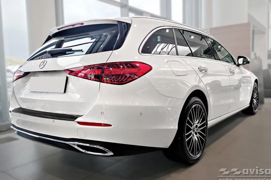 Lastskydd Rostfri Borstad Metall Svart Mercedes C-Klass S206 Kombi 2021->